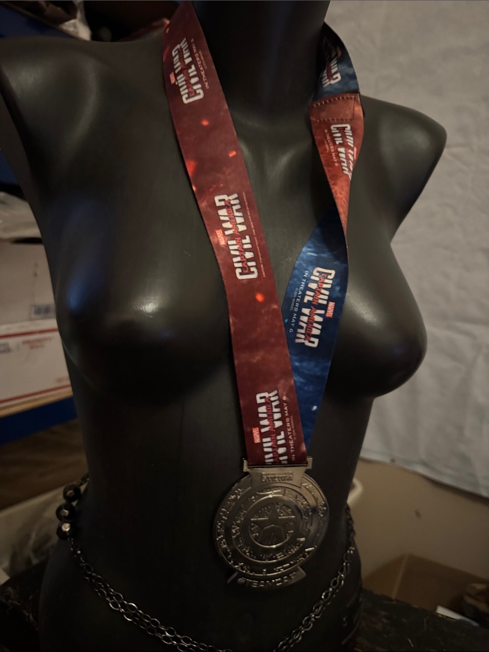 Marvel Civil War Event Medal with Red and Blue Lanyard